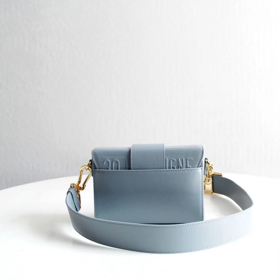 30 Montaigne Box Bag Light Blue Box Calfskin